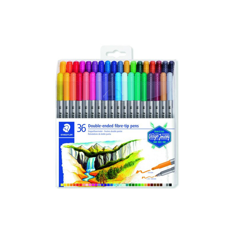 Rotuladores Staedtler Design Journey doble punta estuche de 36