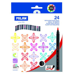Rotuladores Milan punta de pincel caja de 24