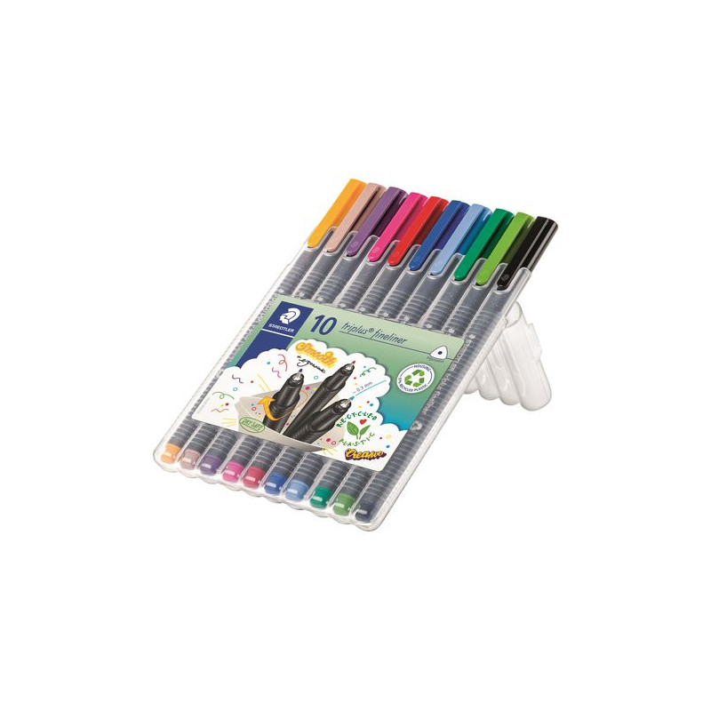 Rotuladores Staedtler Triplus Fineliner estuche de 10 colores