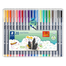 Rotuladores Staedtler Triplus Fineliner caja de 20 colores