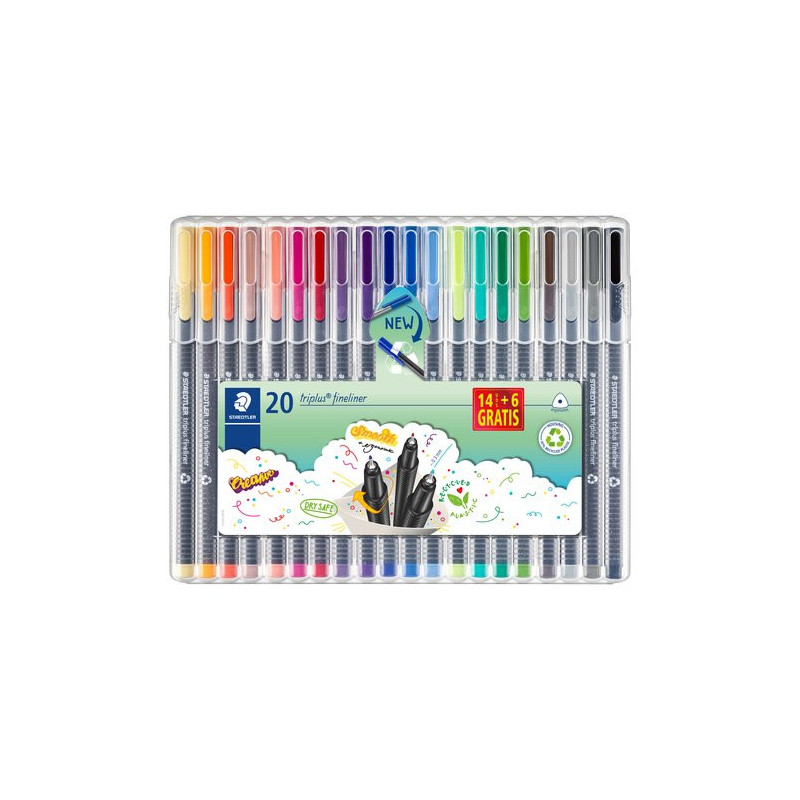 Rotuladores Staedtler Triplus Fineliner caja de 20 colores