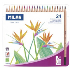 Lápices de colores Milan en caja metálica de 24