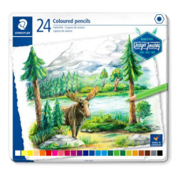 Lápices de colores Staedtler Design Journey en estuche metálico de 24
