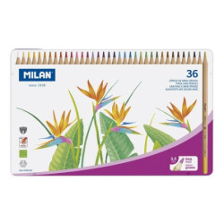 Lápices de colores Milan en caja metálica de 36