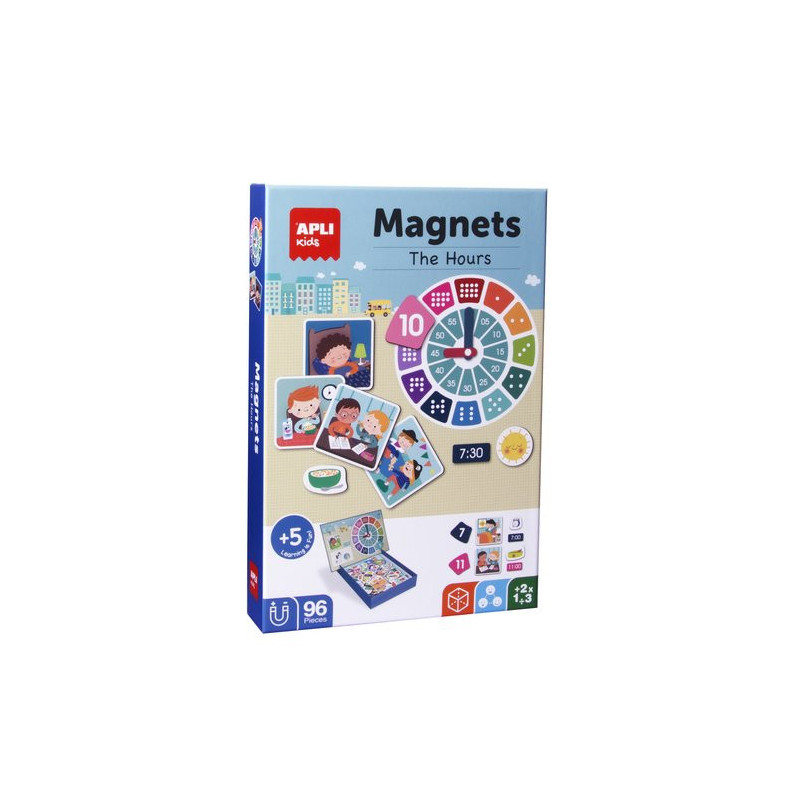 Juego magnético Apli Kids Aprendo las horas 96 piezas