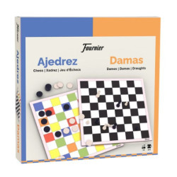 Ajedrez y damas Fournier 40 cm con accesorios