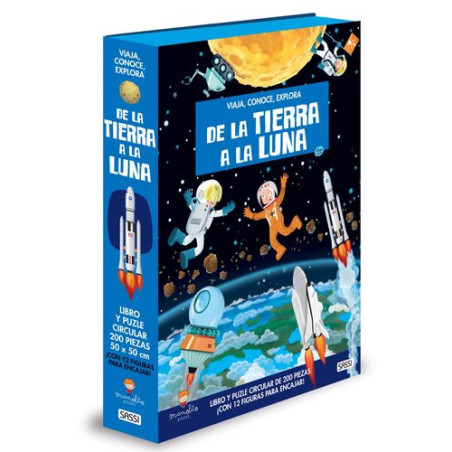 Puzle y libro Manolito Books De la Tierra a la Luna 200 piezas