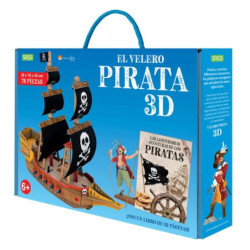 Puzle 3D y libro Manolito Books El velero pirata 76 piezas