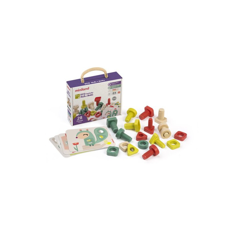 Juego Miniland Eco Activity Tornillos y tuercas