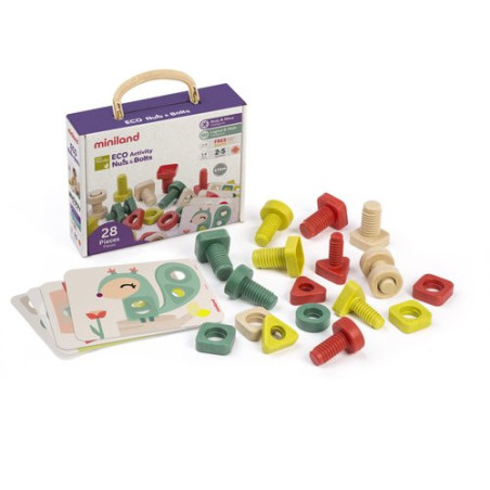 Juego Miniland Eco Activity Tornillos y tuercas