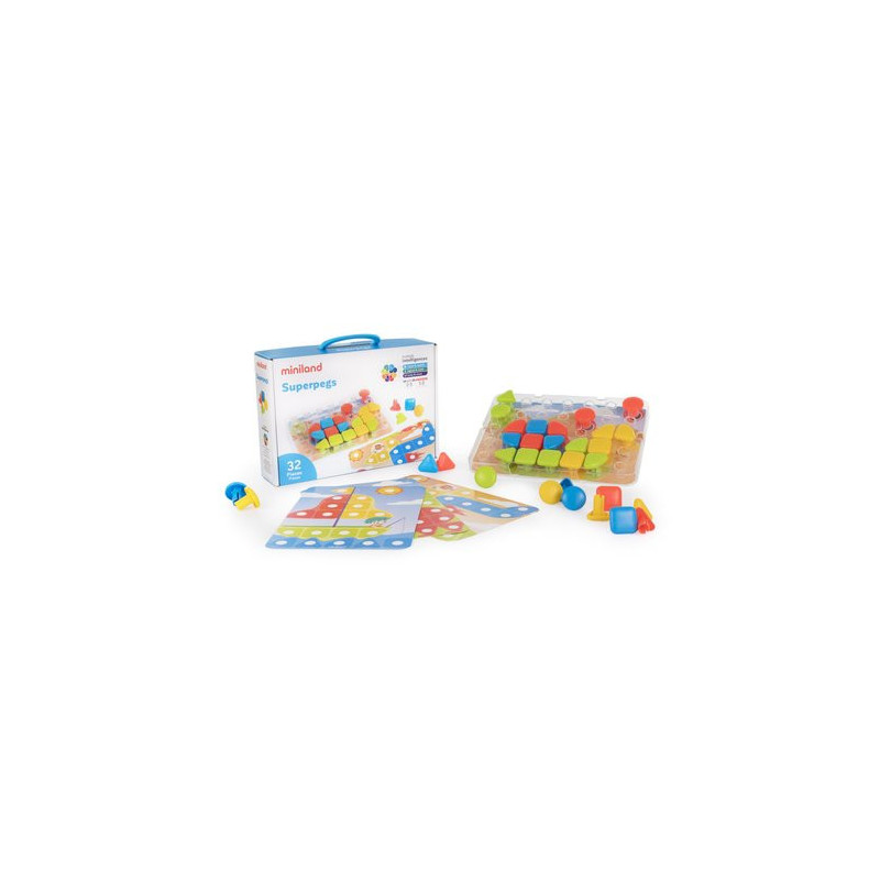 Juego Miniland Superpegs 32 piezas