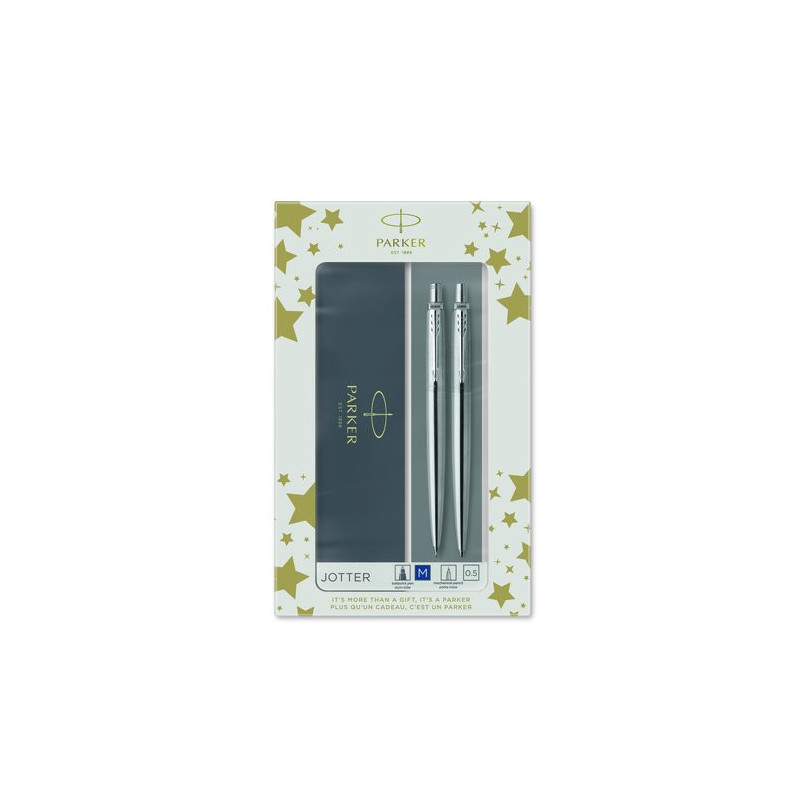 Estuche Parker Jotter bolígrafo y portaminas de acero
