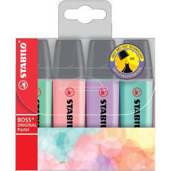 Estuche de 4 subrayadores Stabilo Boss pastel