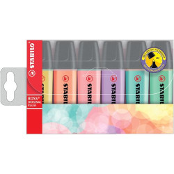 Estuche de 6 subrayadores Stabilo Boss pastel